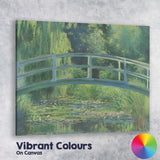 Impressionist Japanese Garden Arched Bridge Tranquil Pond Canvas Wall Art Print Decor Picture Ready to Hang