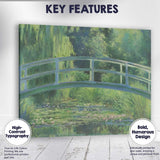 Impressionist Japanese Garden Arched Bridge Tranquil Pond Canvas Wall Art Print Decor Picture Ready to Hang
