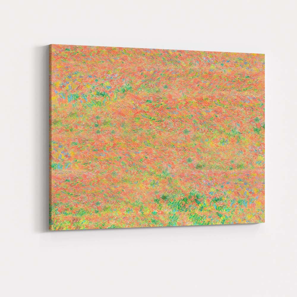 Abstract Coral Wildflower Meadow Textured Impressionist Canvas Wall Art Print Decor Picture Ready to Hang