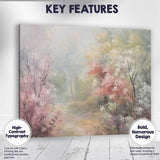 Impressionist Spring Blossom Garden Pink White Flowering Shrubs Canvas Wall Art Print Decor Picture Ready to Hang