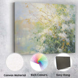 Impressionist White Blossom Bush Sunlit Garden Landscape Canvas Wall Art Print Decor Picture Ready to Hang