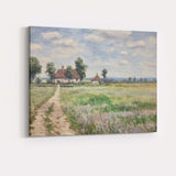 Rustic Farmhouse Meadow Country Path Impressionist Landscape Canvas Wall Art Print Decor Picture Ready to Hang