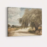 Rustic Desert Road Ancient Willow Tree Landscape Canvas Wall Art Print Decor Picture Ready to Hang