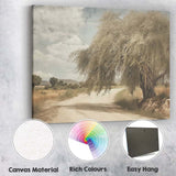 Rustic Desert Road Ancient Willow Tree Landscape Canvas Wall Art Print Decor Picture Ready to Hang