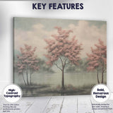 Serene Pink Blossom Trees Tranquil Lake Landscape Canvas Wall Art Print Decor Picture Ready to Hang
