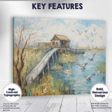 Coastal Wooden Jetty Rustic Fishing Hut Seaside Birds Canvas Wall Art Print Decor Picture Ready to Hang