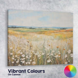 Pastel Wildflower Meadow Golden Summer Fields Landscape Canvas Wall Art Print Decor Picture Ready to Hang