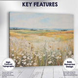 Pastel Wildflower Meadow Golden Summer Fields Landscape Canvas Wall Art Print Decor Picture Ready to Hang