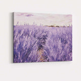 Impressionist Lavender Field Purple Floral Rows Landscape Canvas Wall Art Print Decor Picture Ready to Hang