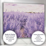 Impressionist Lavender Field Purple Floral Rows Landscape Canvas Wall Art Print Decor Picture Ready to Hang