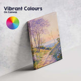 Pastel Purple Jacaranda Tree Coastal Sunset Landscape Canvas Wall Art Print Decor Picture Ready to Hang