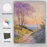 Pastel Purple Jacaranda Tree Coastal Sunset Landscape Canvas Wall Art Print Decor Picture Ready to Hang