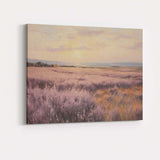 Serene Lavender Plains Golden Sunset Landscape Canvas Wall Art Print Decor Picture Ready to Hang
