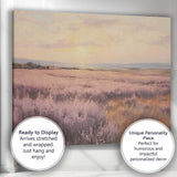 Serene Lavender Plains Golden Sunset Landscape Canvas Wall Art Print Decor Picture Ready to Hang