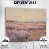 Serene Lavender Plains Golden Sunset Landscape Canvas Wall Art Print Decor Picture Ready to Hang