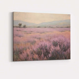 Abstract Pastel Lavender Meadow Misty Mountain Landscape Canvas Wall Art Print Decor Picture Ready to Hang