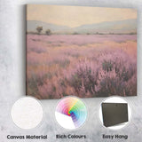 Abstract Pastel Lavender Meadow Misty Mountain Landscape Canvas Wall Art Print Decor Picture Ready to Hang