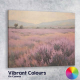 Abstract Pastel Lavender Meadow Misty Mountain Landscape Canvas Wall Art Print Decor Picture Ready to Hang