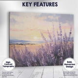 Impressionist Lavender Flowers Golden Sunrise Coastal Landscape Canvas Wall Art Print Decor Picture Ready to Hang
