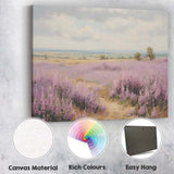 Pastel Lavender Field Country Path Rural Landscape Canvas Wall Art Print Decor Picture Ready to Hang