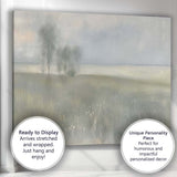 Ethereal Misty Lake Shore Neutral Nature Landscape Canvas Wall Art Print Decor Picture Ready to Hang