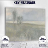 Ethereal Misty Lake Shore Neutral Nature Landscape Canvas Wall Art Print Decor Picture Ready to Hang