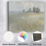 Minimalist Rolling Hill Trees Foggy Morning Landscape Canvas Wall Art Print Decor Picture Ready to Hang