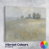 Minimalist Rolling Hill Trees Foggy Morning Landscape Canvas Wall Art Print Decor Picture Ready to Hang