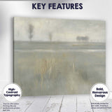 Serene Misty Wetland Reeds Tranquil Landscape Canvas Wall Art Print Decor Picture Ready to Hang