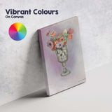 Contemporary Colourful Floral Bouquet Glass Vase Still Life Canvas Wall Art Print Decor Picture Ready to Hang