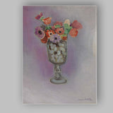 Contemporary Colourful Floral Bouquet Glass Vase Still Life Canvas Wall Art Print Decor Picture Ready to Hang