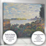 Impressionist Riverside Flower Garden Sailboat Village Landscape Canvas Wall Art Print Decor Picture Ready to Hang