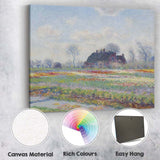 Impressionist Rural Farmhouse Spring Meadow Landscape Canvas Wall Art Print Decor Picture Ready to Hang