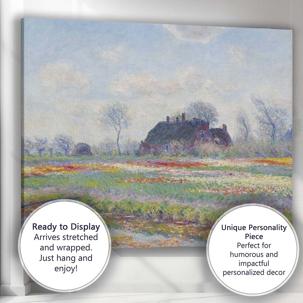 Impressionist Rural Farmhouse Spring Meadow Landscape Canvas Wall Art Print Decor Picture Ready to Hang