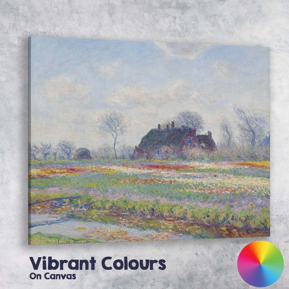 Impressionist Rural Farmhouse Spring Meadow Landscape Canvas Wall Art Print Decor Picture Ready to Hang