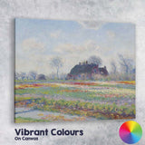 Impressionist Rural Farmhouse Spring Meadow Landscape Canvas Wall Art Print Decor Picture Ready to Hang
