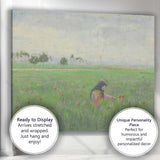 Impressionist Woman Wildflower Meadow Poppy Field Landscape Canvas Wall Art Print Decor Picture Ready to Hang