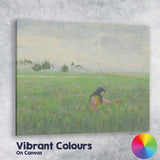 Impressionist Woman Wildflower Meadow Poppy Field Landscape Canvas Wall Art Print Decor Picture Ready to Hang