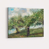 Impressionist Blooming Orchard Woman Under Blossom Tree Canvas Wall Art Print Decor Picture Ready to Hang