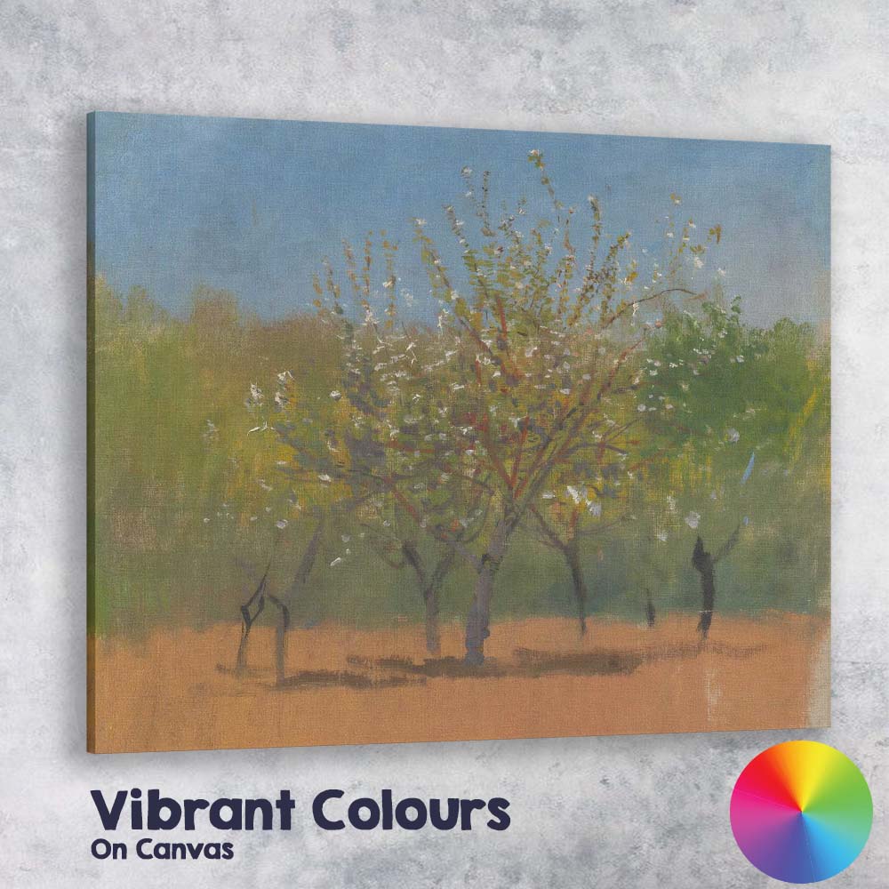Minimalist Blossom Orchard Tree Impressionist Nature Landscape Canvas Wall Art Print Decor Picture Ready to Hang