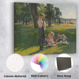 Peaceful Mother And Children Countryside Park Impressionist Painting Canvas Wall Art Print Decor Picture Ready to Hang