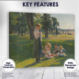 Peaceful Mother And Children Countryside Park Impressionist Painting Canvas Wall Art Print Decor Picture Ready to Hang