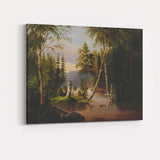 Peaceful Forest Lake Ducks Woodland Reflection Landscape Canvas Wall Art Print Decor Picture Ready to Hang