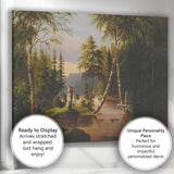 Peaceful Forest Lake Ducks Woodland Reflection Landscape Canvas Wall Art Print Decor Picture Ready to Hang