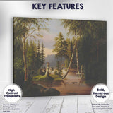 Peaceful Forest Lake Ducks Woodland Reflection Landscape Canvas Wall Art Print Decor Picture Ready to Hang