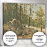 Impressionist Pine Forest Granite Boulder Woodland Landscape Canvas Wall Art Print Decor Picture Ready to Hang