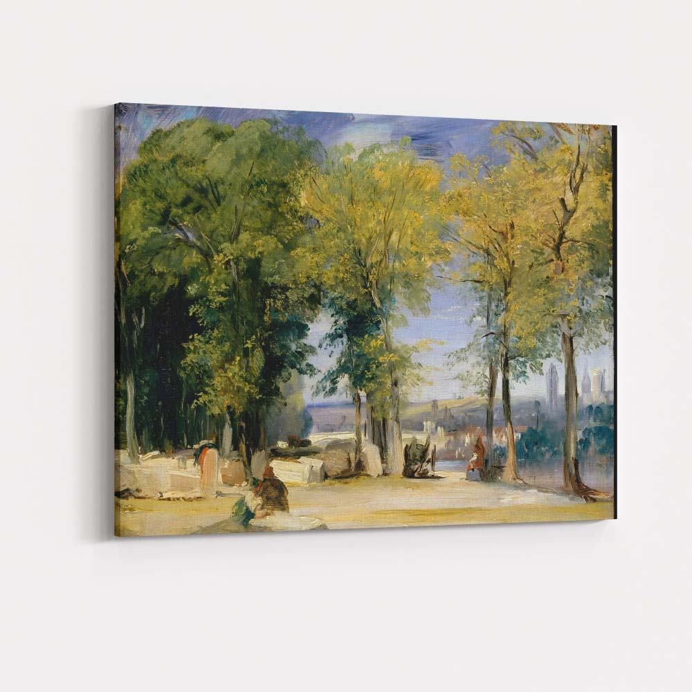 Impressionist Riverside Woodland Park Trees Scenic Landscape Canvas Wall Art Print Decor Picture Ready to Hang