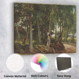 Classic Woodland Birch Pine Forest Landscape Canvas Wall Art Print Decor Picture Ready to Hang