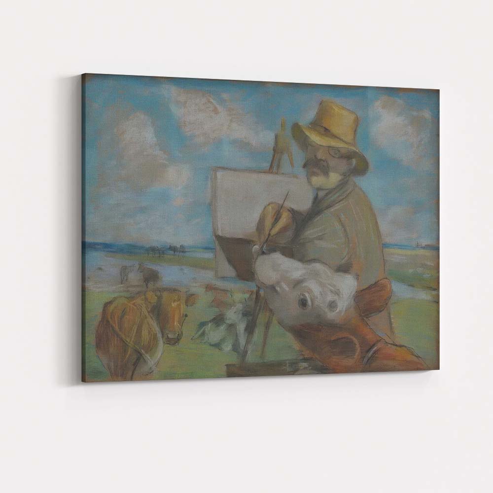 Impressionist Artist Painting Countryside Cattle Pastoral Scene Canvas Wall Art Print Decor Picture Ready to Hang
