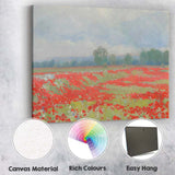 Impressionist Red Poppy Wildflower Meadow Landscape Canvas Wall Art Print Decor Picture Ready to Hang